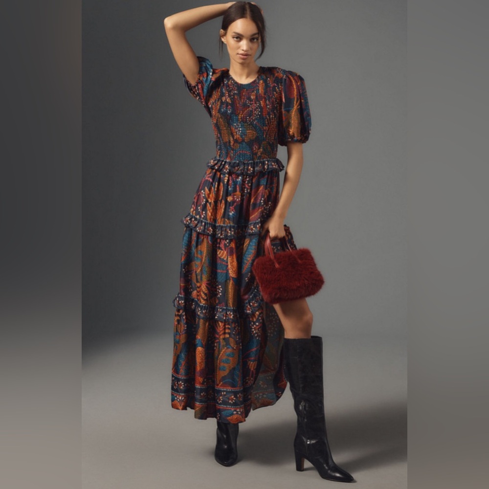 FARM Rio Navy Multicolor Floral Paisley Maxi Dress - Picture 5 of 16